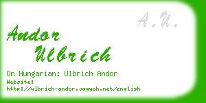 andor ulbrich business card